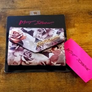 Betsey Johnson Trifold Floral Card Case Wallet